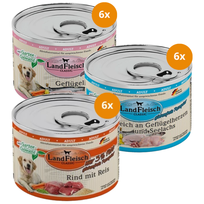LandFleisch Dog Classic 195 g - Mix Sparpaket