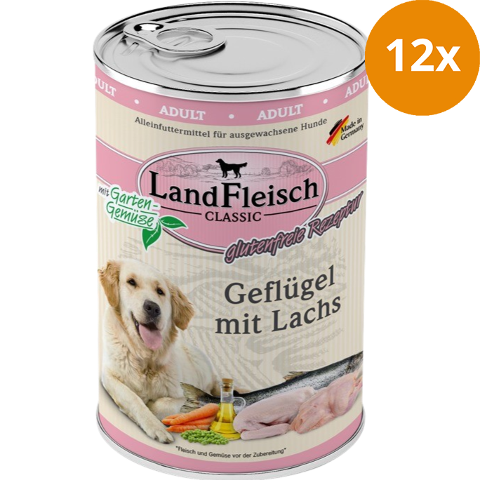 LandFleisch Dog Classic Geflügel mit Lachs 400 g