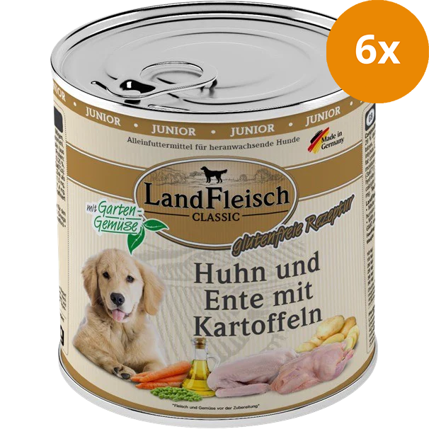 LandFleisch Dog Classic Junior Huhn, Ente & Kartoffel 800 g