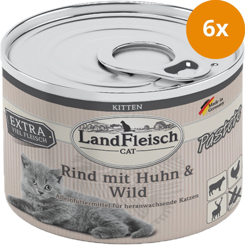 LandFleisch Kitten Pastete Rind, Huhn & Wild 195 g