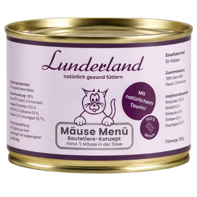 Lunderland Mäuse Menü für Katzen 200 g