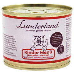 Lunderland Rinder Menü für Katzen 200 g