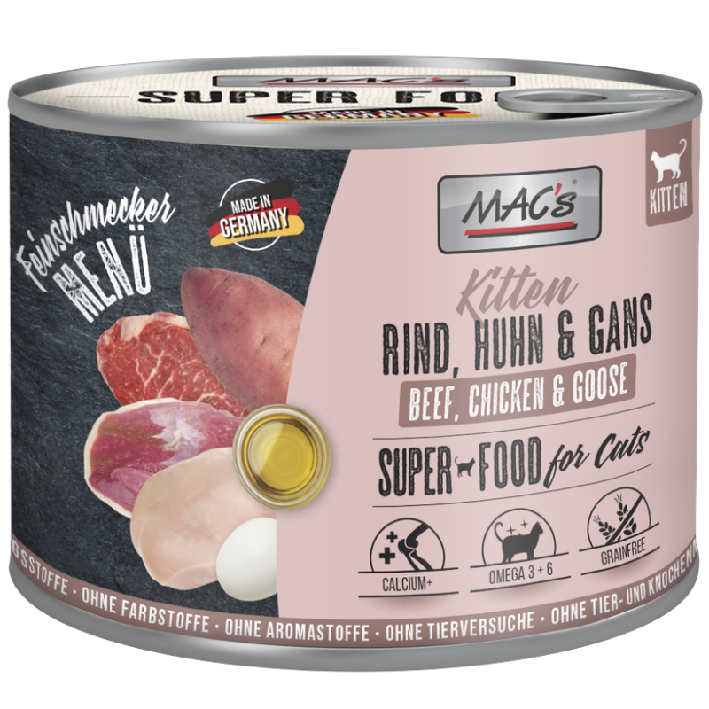 MAC's Cat Feinschmecker Kitten Rind, Huhn & Gans 200 g