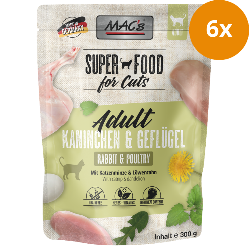 MACs Cat Pouch Kaninchen & Geflügel 300g
