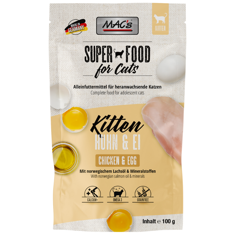 MACs Cat Pouch Kitten Huhn & Ei 100g
