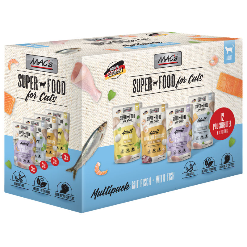 MAC's Cat Pouch Pack Multipack Fisch 12x100g
