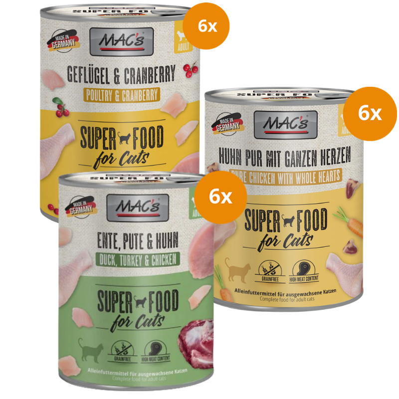 MAC’s Cat Probierpaket 800 g – Geflügel & Cranberry Mix