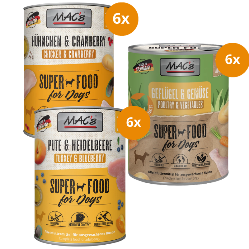 MAC’s Dog Kombipaket 800 g – Geflügel & Beeren Mix