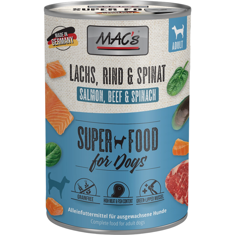 MAC's Dog Lachs, Rind & Spinat 400 g