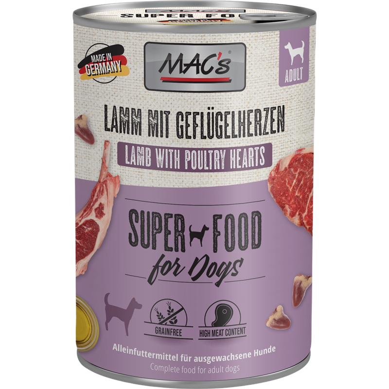 MAC's Dog Lamm & Geflügelherzen 400 g