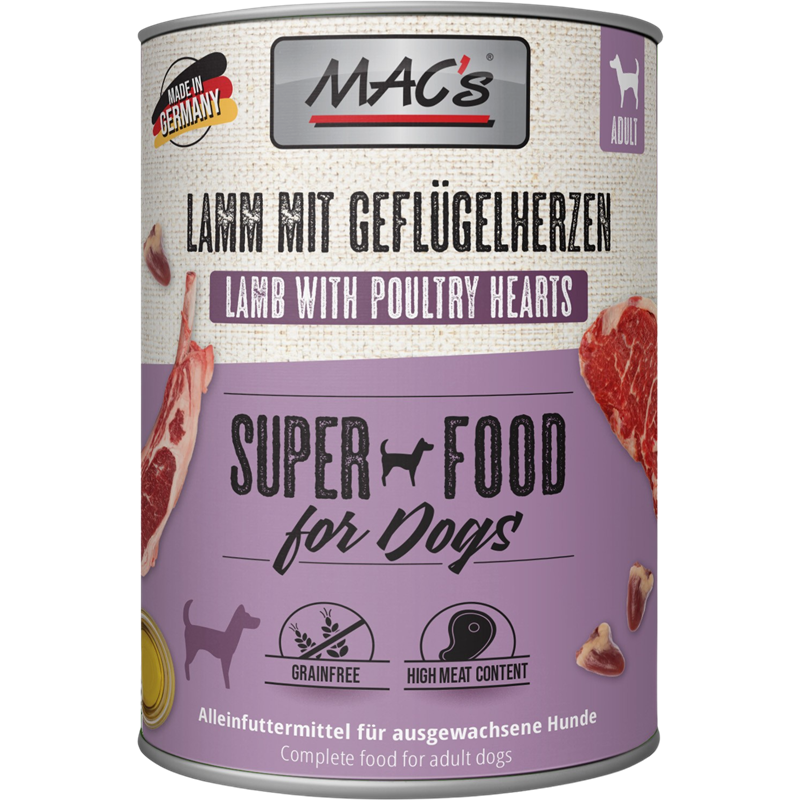 MAC's Dog Lamm & Geflügelherzen 800 g