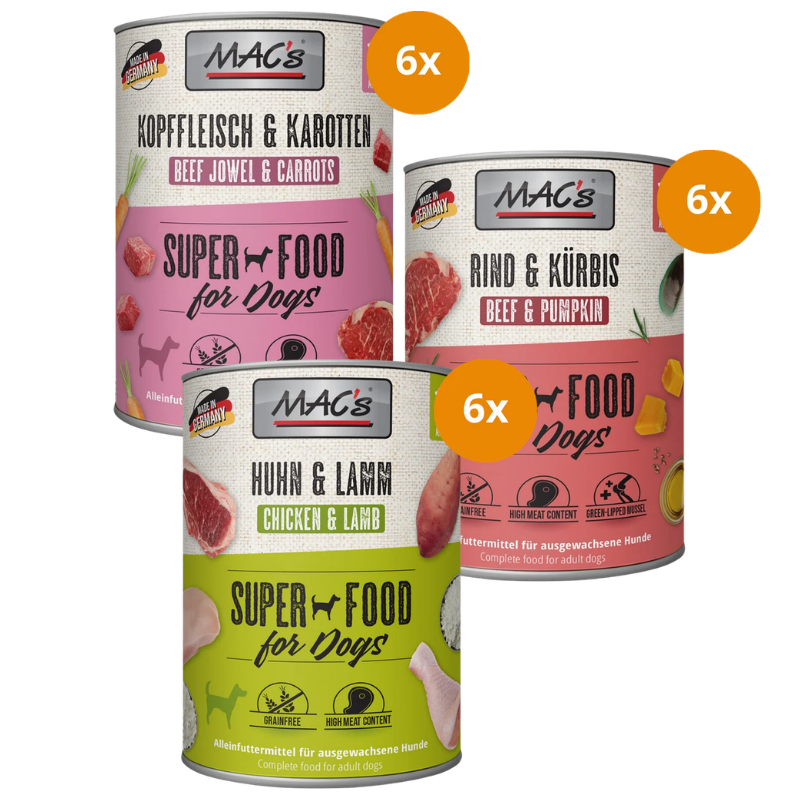 MAC's Dog Nassfutter 800 g - Mix Sparpaket