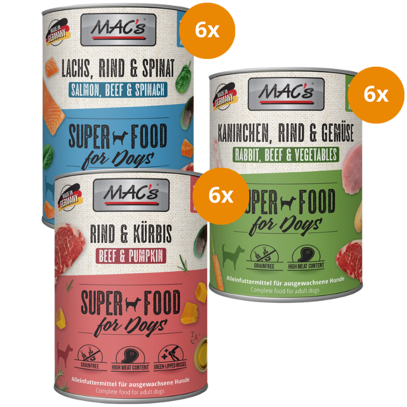 MAC’s Dog Probierpaket 800 g – Fleisch, Fisch & Gemüse Mix