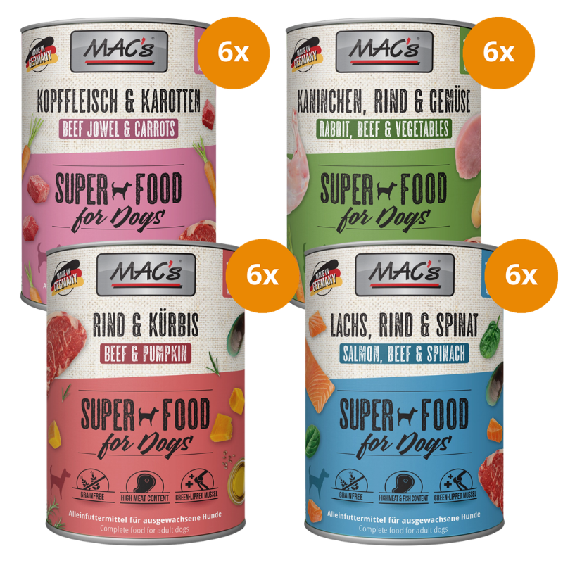MAC’s Dog Probierpaket 800 g – Fleischvielfalt (4 Sorten)