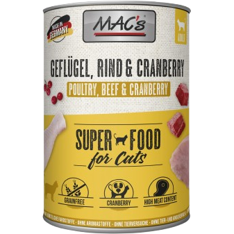 MACs Cat Geflügel, Rind & Cranberry 400g