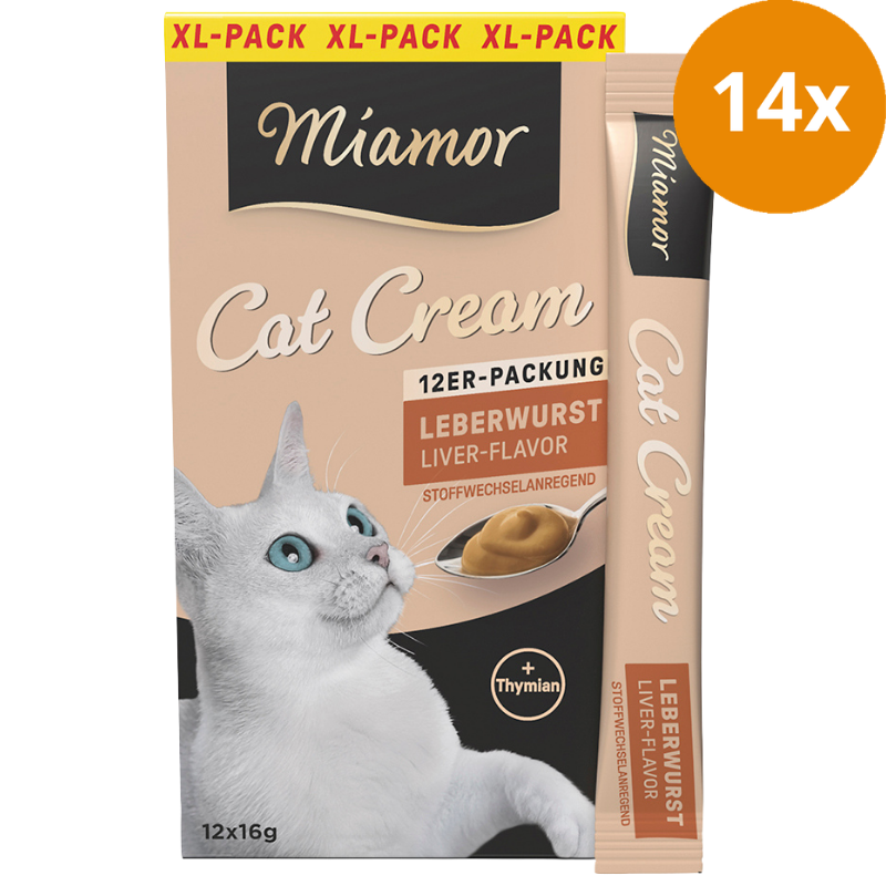 Miamor Snack Cream Leberwurst-Cream XL-Pack 12 x 16 g