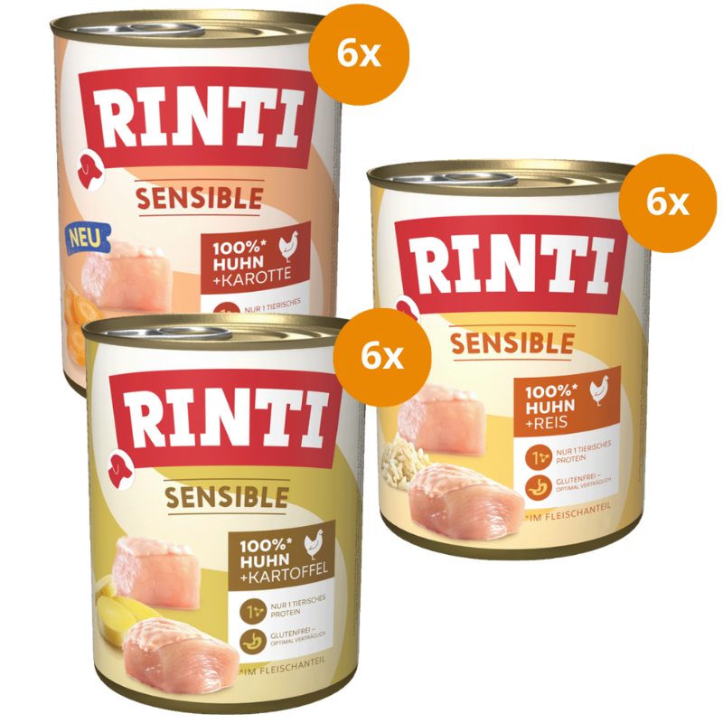 Rinti Sensible Probierpaket 800 g – Huhn Mix (3 Sorten)