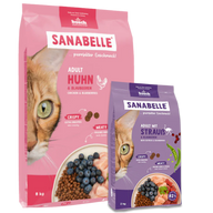 Sanabelle Adult Huhn 8 kg + Sanabelle Adult Strauß 2 kg