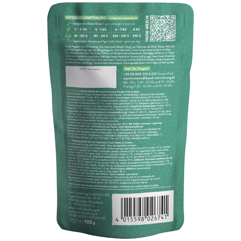 Sanabelle Freshe Mieze Forelle, Pute & Huhn 100 g