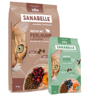 Sanabelle Indoor Perlhuhn 8 kg + Sanabelle Sensitive Huhn 2 kg