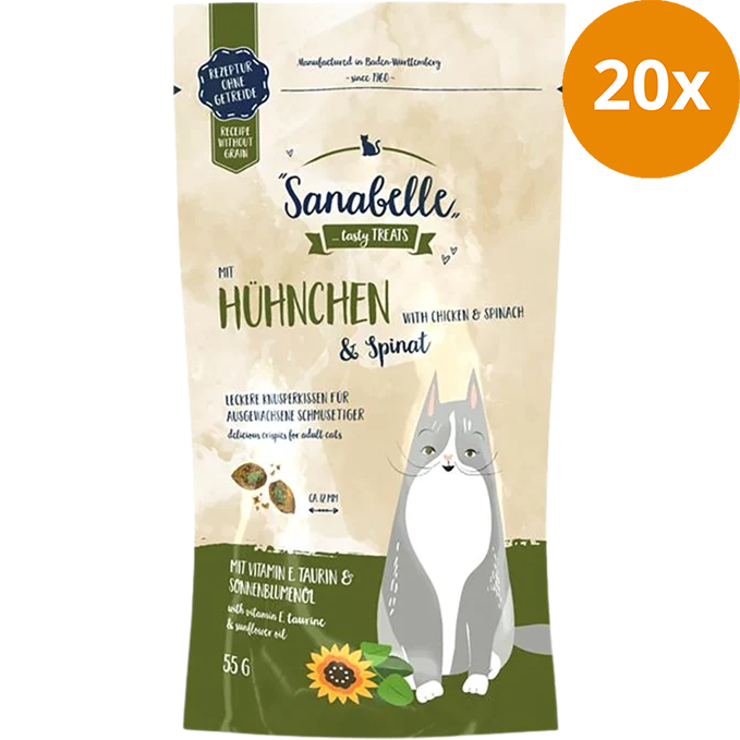 Sanabelle Knusperkissen Huhn & Spinat 55 g