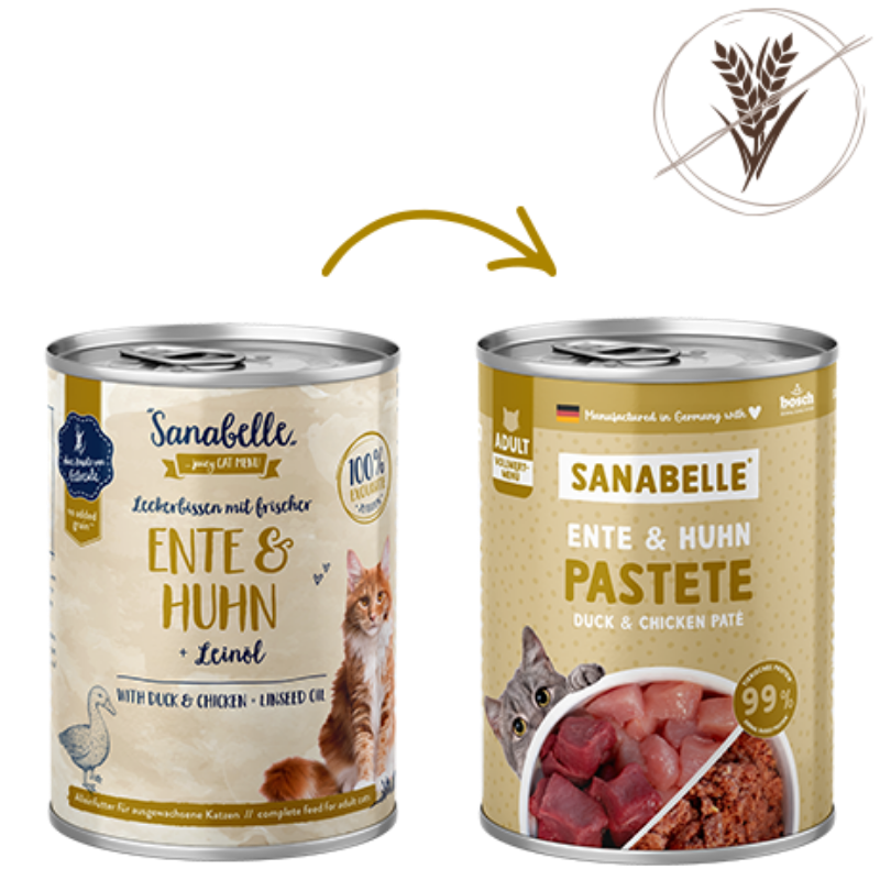 Sanabelle Nassfutter mit Ente & Huhn 400 g