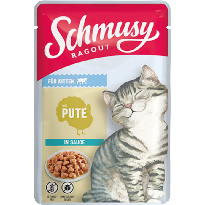 Schmusy Ragout in Sauce mit Pute für Kitten 100 g