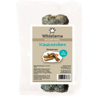 Wildsterne Kauknochen Dorsch pur 65 g