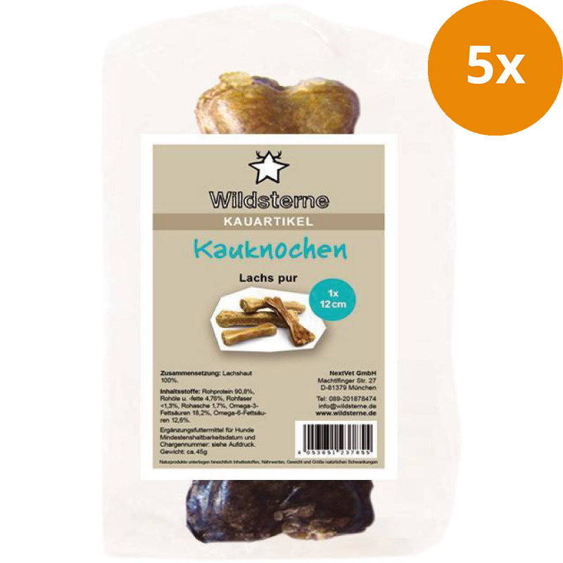 Wildsterne Kauknochen Lachs pur 65 g