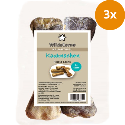 Wildsterne Kauknochen Rind & Lachs 12 cm (110 g)