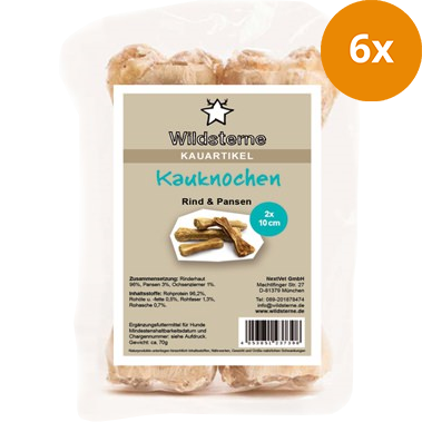 Wildsterne Kauknochen Rind & Pansen 10 cm (70 g)