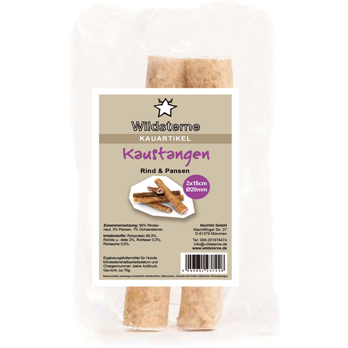 Wildsterne Kaustange Rind & Pansen 70 g