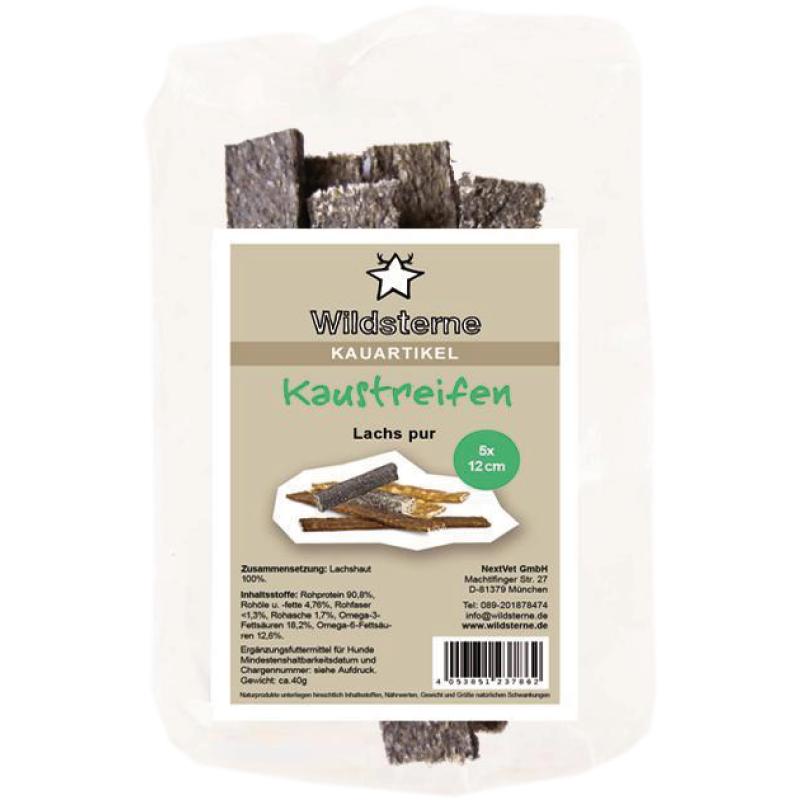 Wildsterne Kaustreifen Lachs pur 40 g