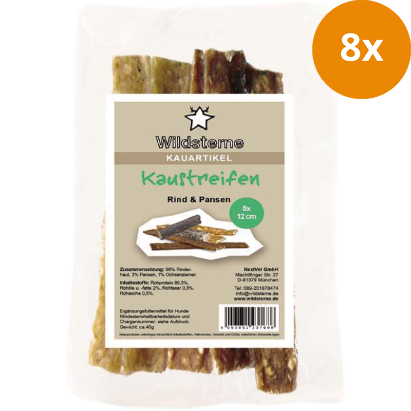 Wildsterne Kaustreifen Rind & Pansen 40 g